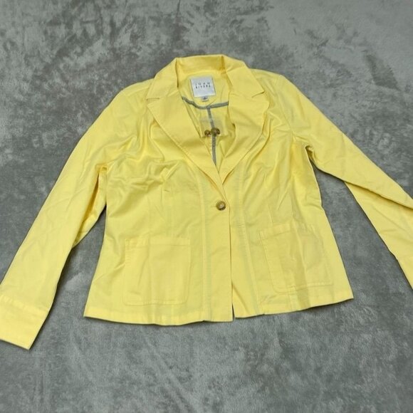 Joan Rivers Signature Twill Cinched Back Blazer Yellow Medium a0168 - Picture 1 of 7